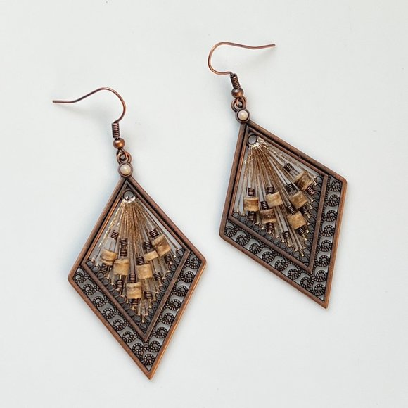 NEW Rhombus Drop Earrings - Picture 1 of 5